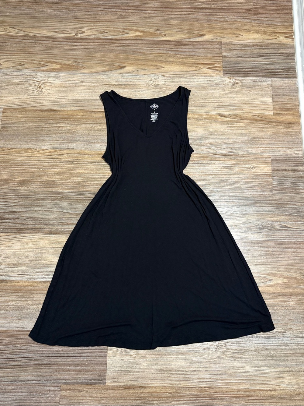 St. John's Bay Black Sleeveless V-Neck Swing Mini Dress